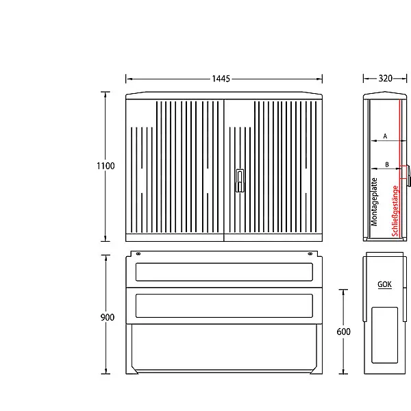 UESA Normschrank IP44 1100x1445x320mm A130-M-1100