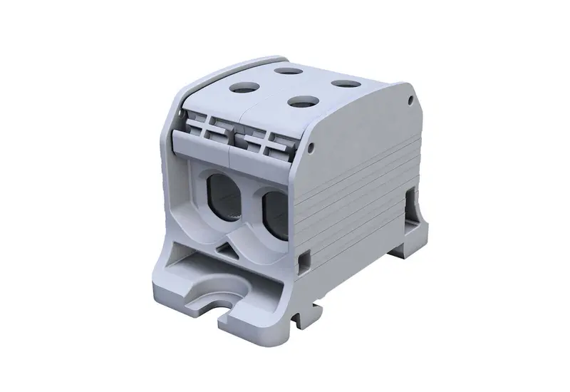 Verbindungsklemme mit Gewinde Al/Cu 87320 einpolig 50 mm² 4 Löcher, grau